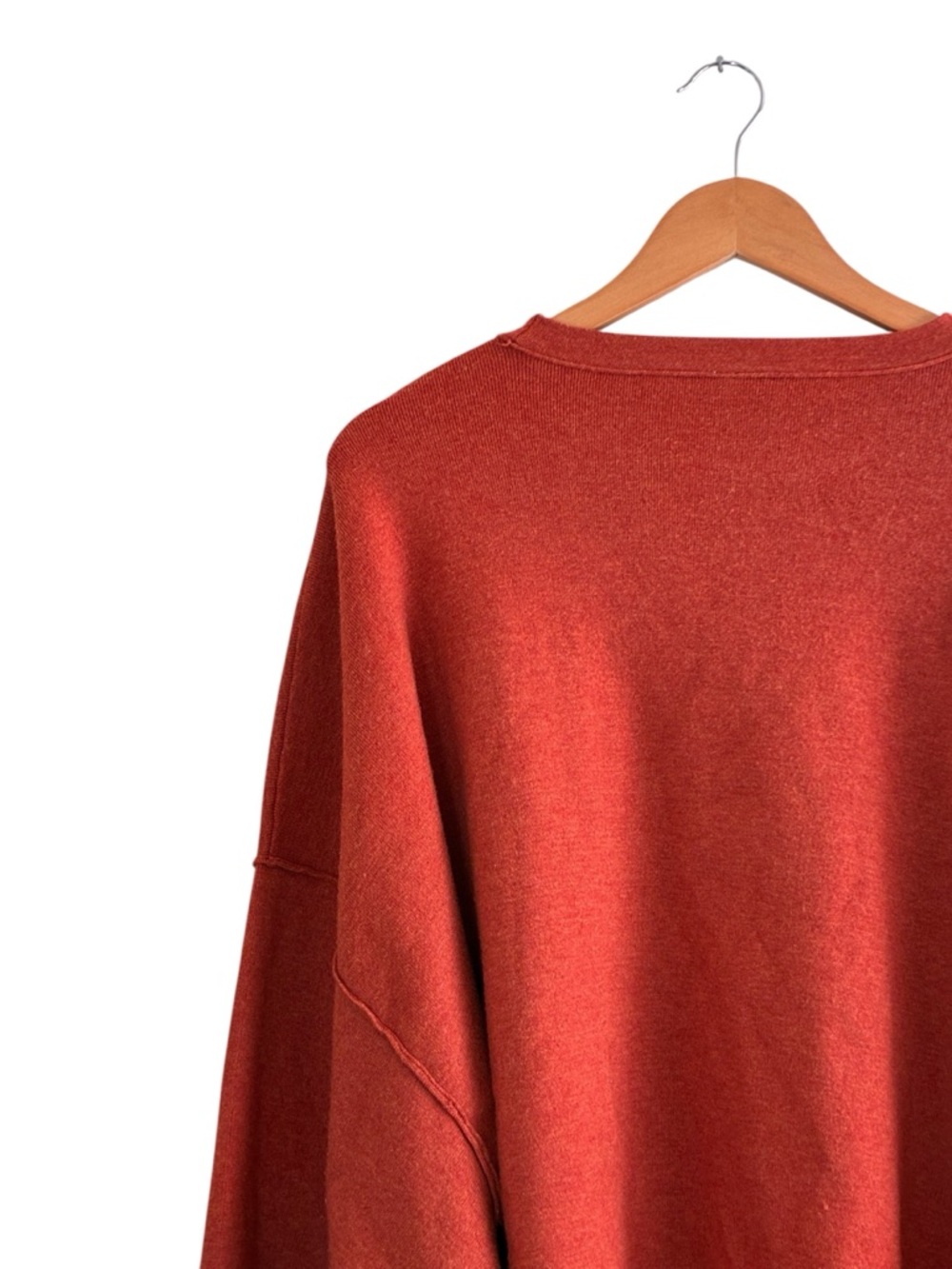 Free People | Uptown Pullover burnt orange rust slouchy oversized sweater small - Picture 9 of 13